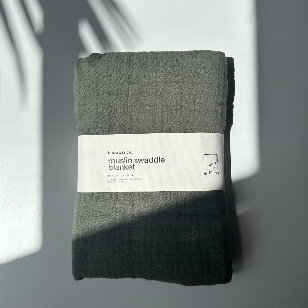 Muslin Swaddle Blanket | Moss