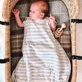 Load image into Gallery viewer, Mini Three Season Side Zip Mid-Weight Sleep Sack | Pebble Stripe - Stina's Style