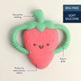 Load image into Gallery viewer, Chew Crew Silicone Handle Teether | Strawberry
