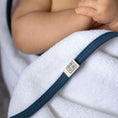 Load image into Gallery viewer, Terry Hooded Baby Towel | Sky Contrast
