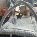 Load image into Gallery viewer, Activity Play Mat | Light Grey Gingham & White Linen