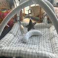 Load image into Gallery viewer, Activity Play Mat | Light Grey Gingham & White Linen