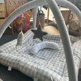 Load image into Gallery viewer, Activity Play Mat | Light Grey Gingham & White Linen
