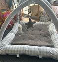 Load image into Gallery viewer, Activity Play Mat | Light Grey Gingham & White Linen