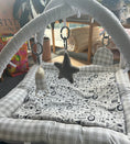 Load image into Gallery viewer, Activity Play Mat | Light Grey Gingham & White Linen