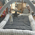 Load image into Gallery viewer, Activity Play Mat | Light Grey Gingham & White Linen