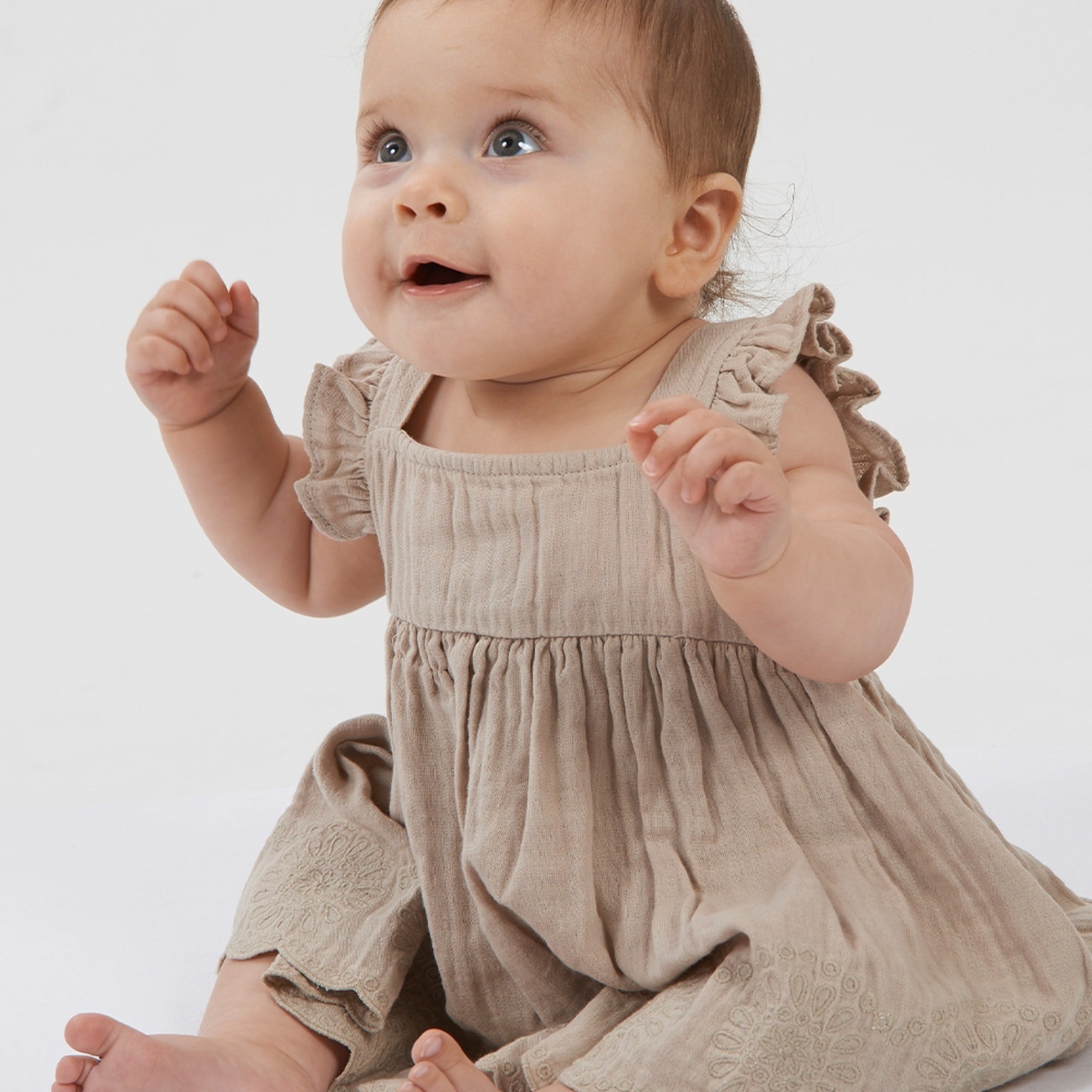 Muslin Charlotte Dress Sleeveless | Oat