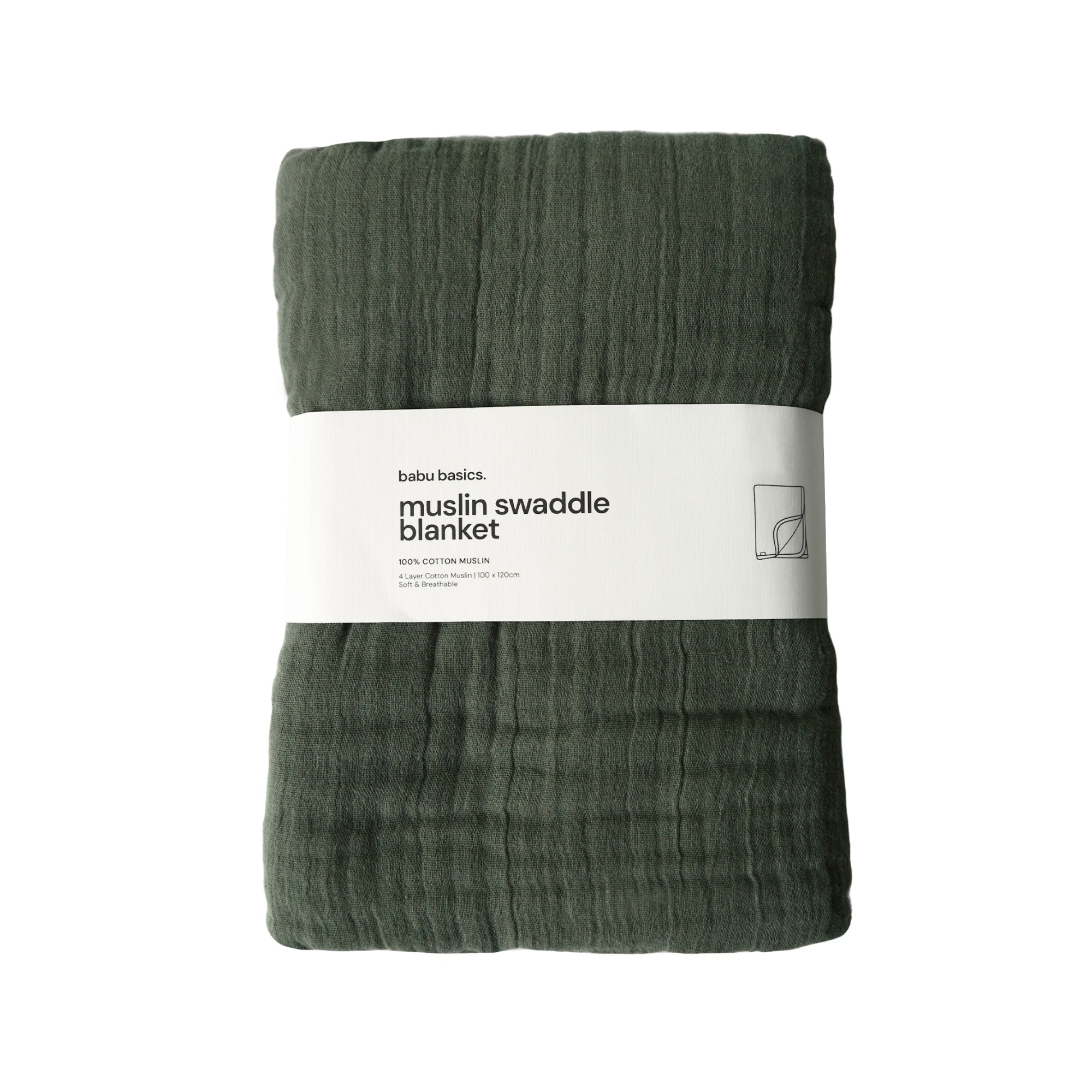 Muslin Swaddle Blanket | Moss
