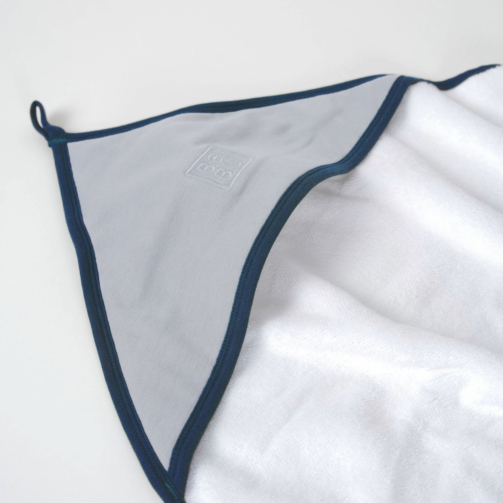Terry Hooded Baby Towel | Sky Contrast