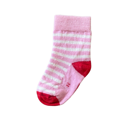 Merino Crew Socks | Light Pink Stripe