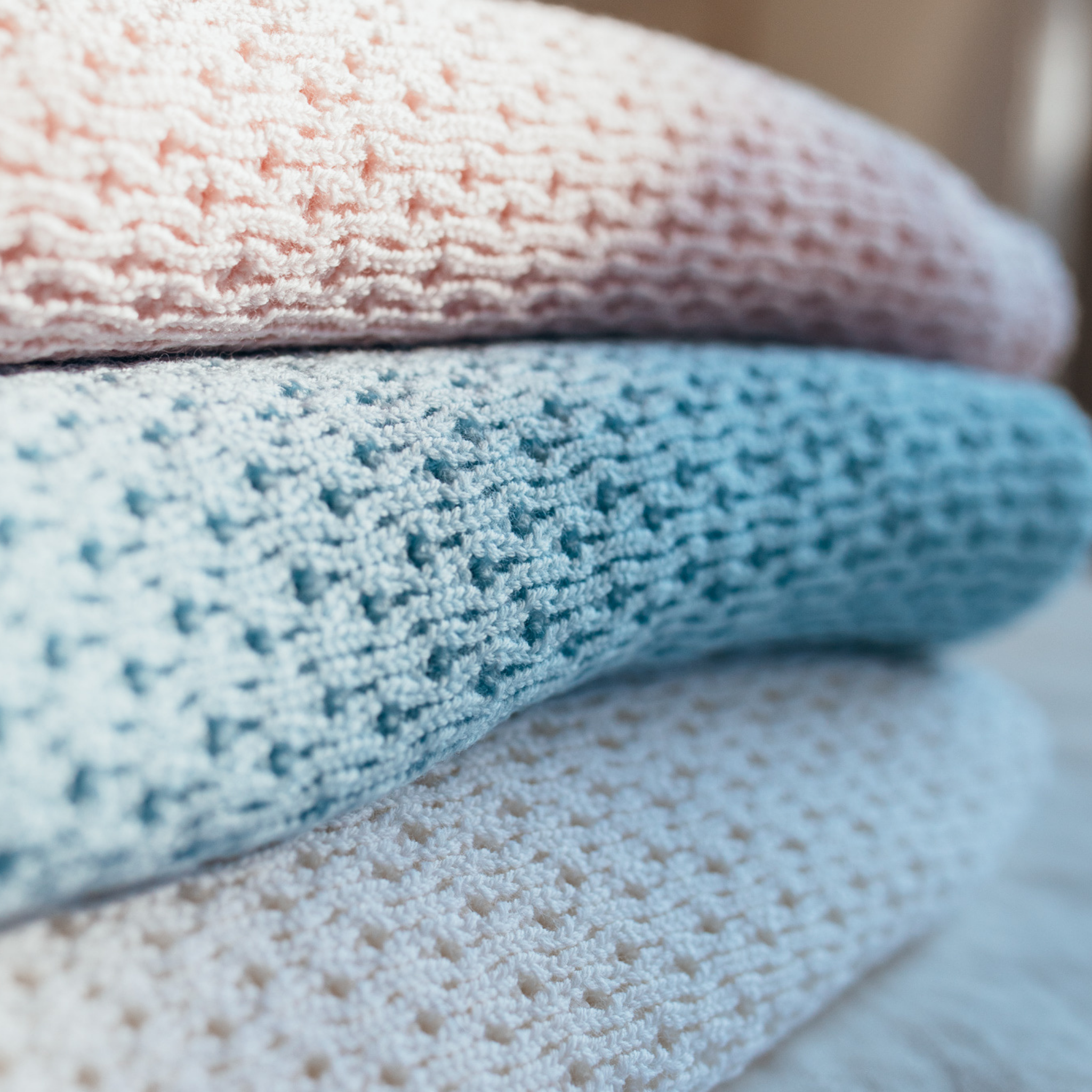 Merino Knit Blanket | Light Blue