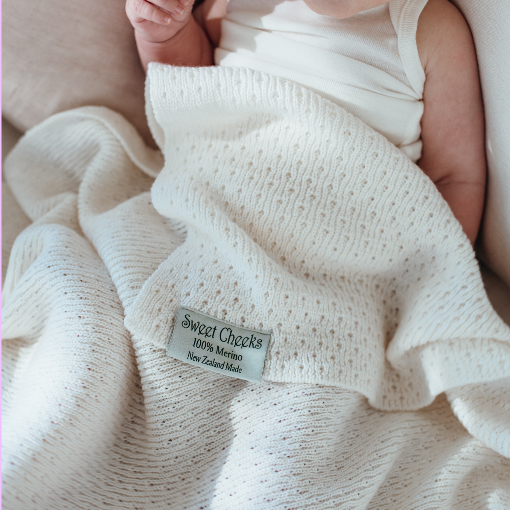 Merino Knit Blanket | Light Blue