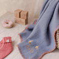 Load image into Gallery viewer, Lambswool Baby Blanket | Lilac Scalloped Edge
