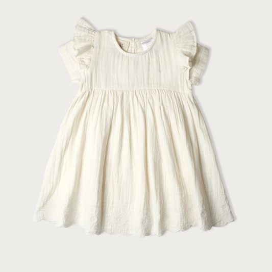 Muslin Charlotte Dress Short Sleeve | Vanilla