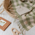 Load image into Gallery viewer, Lambswool Baby Blanket | Green Gingham
