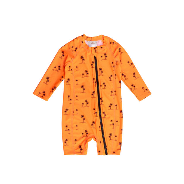 Brushed Shortie Swimmer | Orange Palms