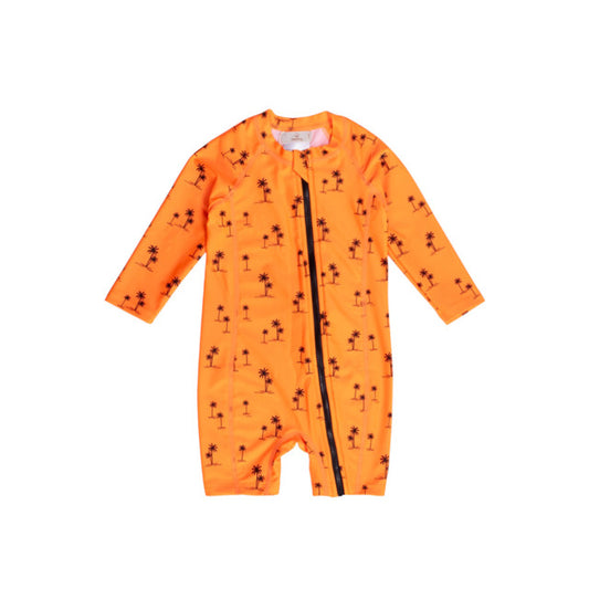 Brushed Shortie Swimmer | Orange Palms