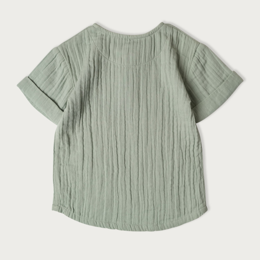 Muslin Frankie Grandpa Shirt | Matcha