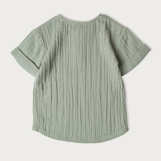 Muslin Frankie Grandpa Shirt | Matcha