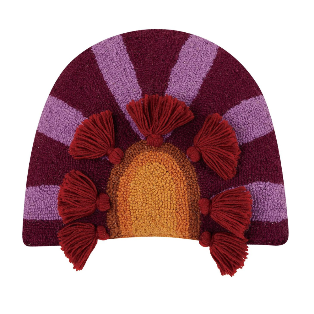 Wool Hook Cushion | In Bloom with Tassels