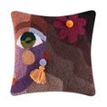 Load image into Gallery viewer, Wool Hook Cushion | Ella Flower W/Pom Poms
