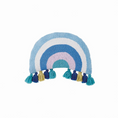 Load image into Gallery viewer, Wool Hook Cushion | Cool Rainbow with Tassels

