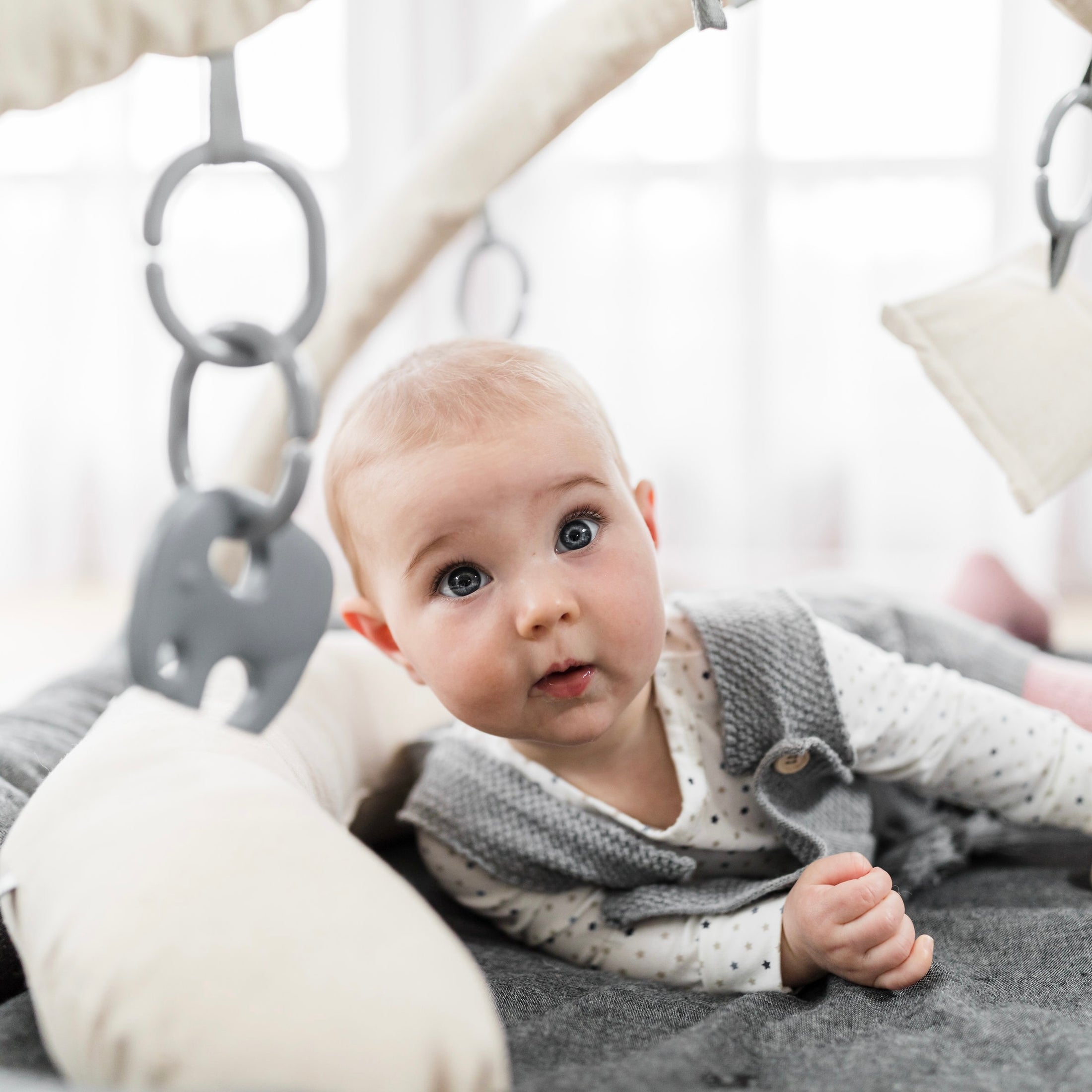 Activity Play Mat | Charcoal Linen & Natural