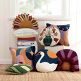 Load image into Gallery viewer, Wool Hook Cushion | In Bloom with Tassels
