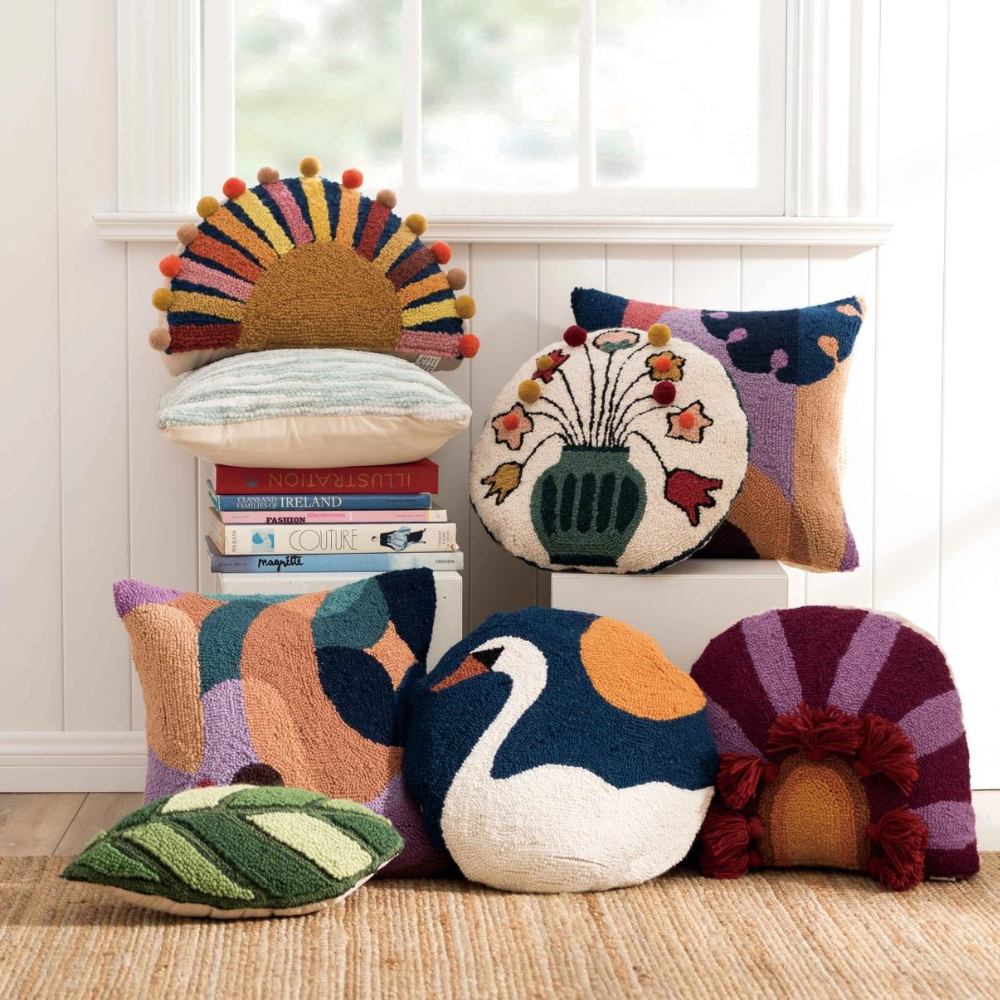 Wool Hook Cushion | In Bloom with Tassels