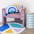 Load image into Gallery viewer, Wool Hook Cushion | Cool Rainbow with Tassels
