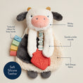 Load image into Gallery viewer, Ritzy Lovey Plush and Teether Toy | Cow

