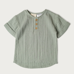 Muslin Frankie Grandpa Shirt | Matcha