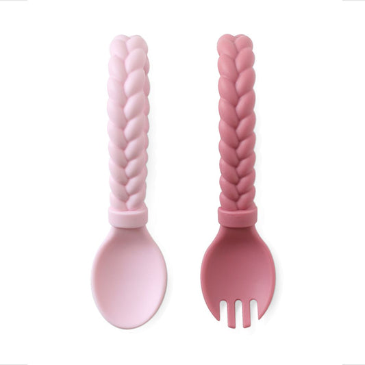 Itzy Ritzy- Fork & Spoon Set- Pink