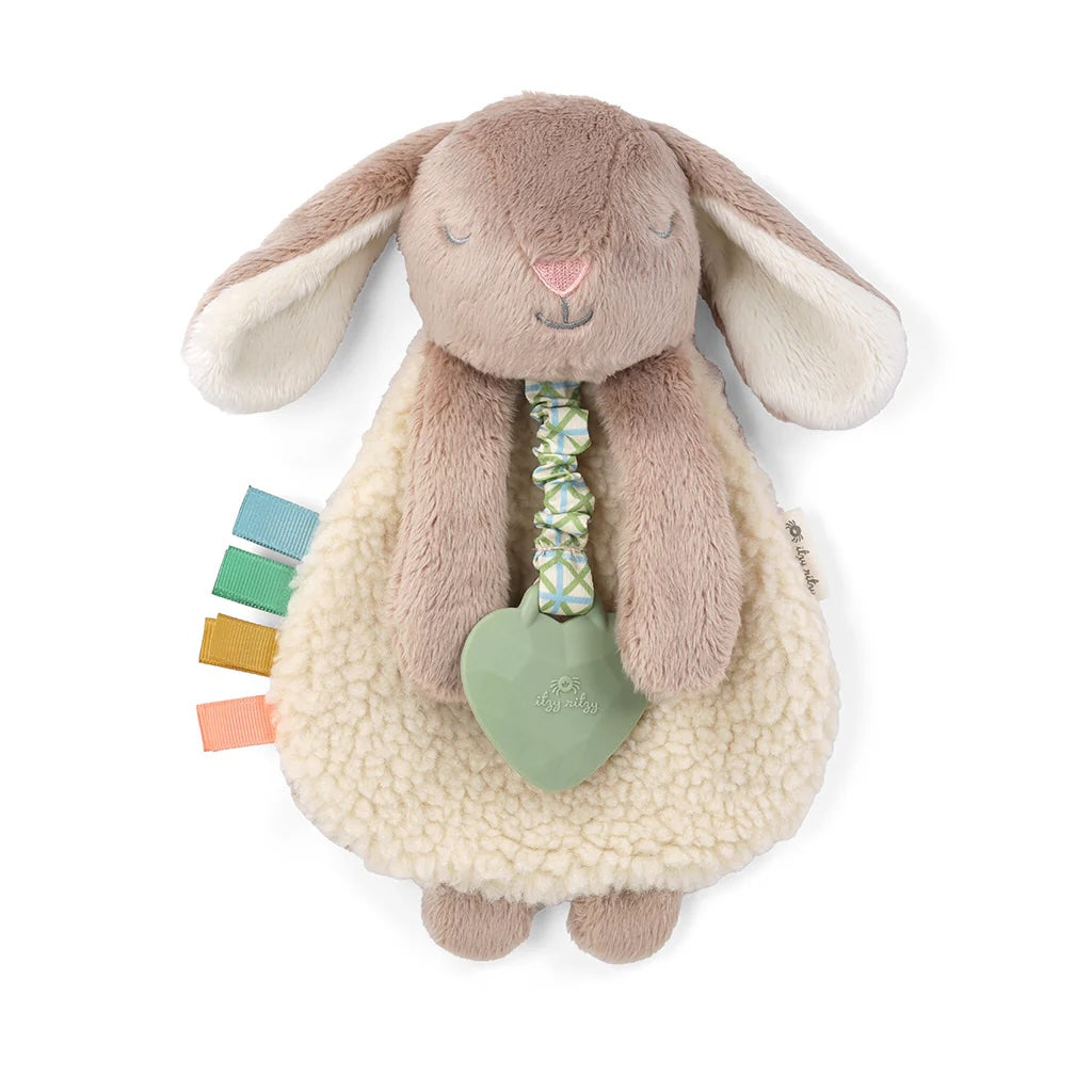 Ritzy Lovey Plush and Teether Toy | Taupe Bunny