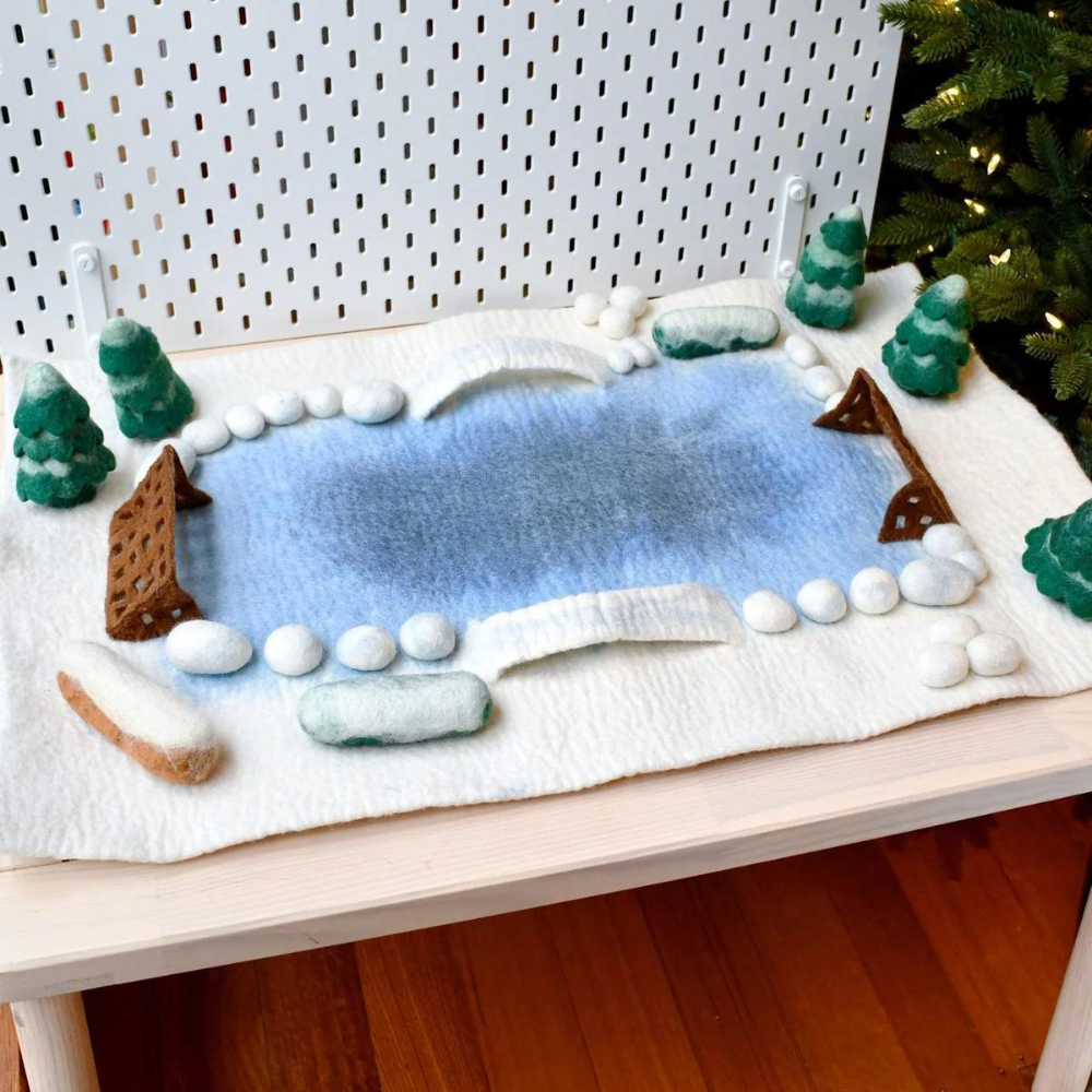 Felt Play Mat Playscape | Snow Ice Rink