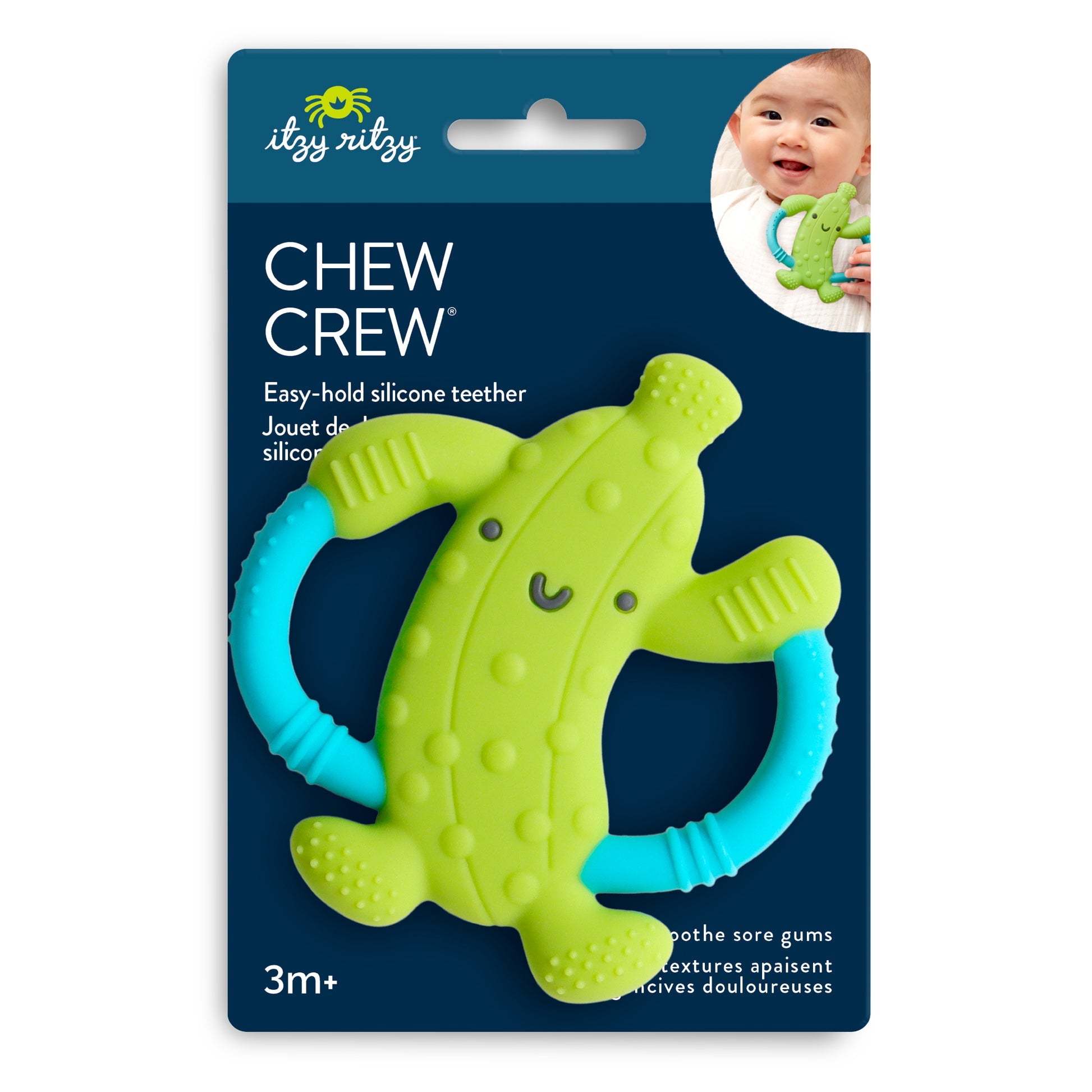 Chew Crew Silicone Handle Teether | Pickle