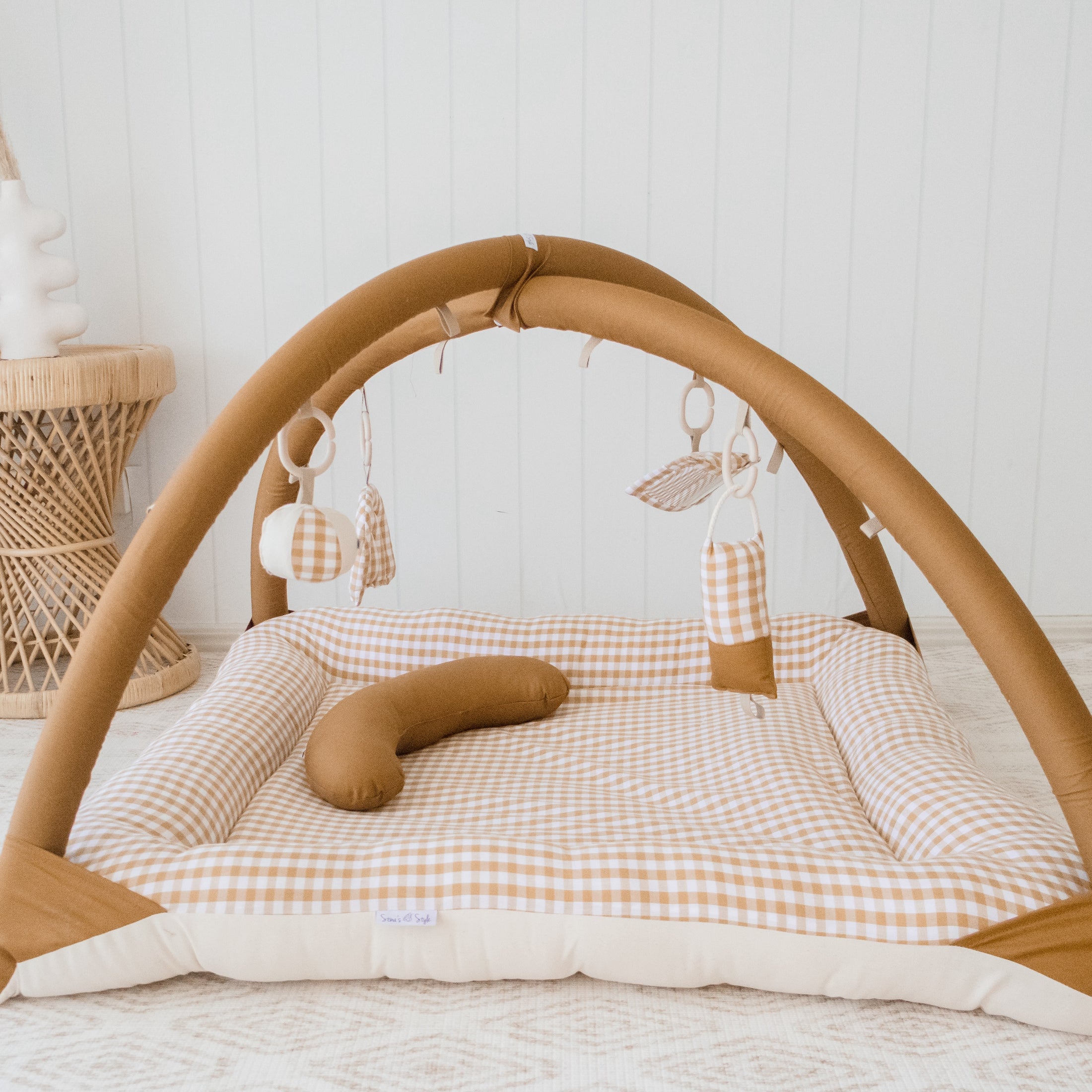Activity Play Mat | Mustard Gingham Check
