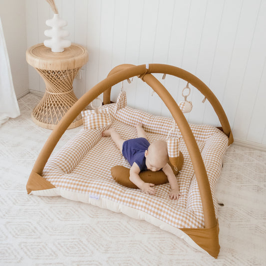 Activity Play Mat | Mustard Gingham Check