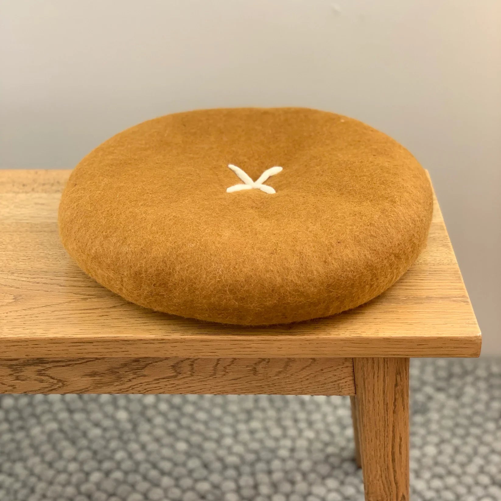 Button Cushion | Ochre