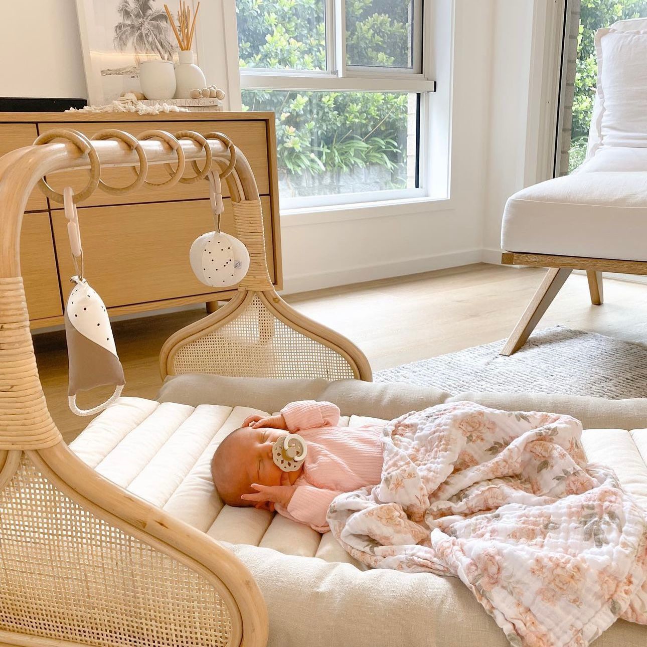 Rattan Play Gym Bundle | Cocoa & Natural Linen