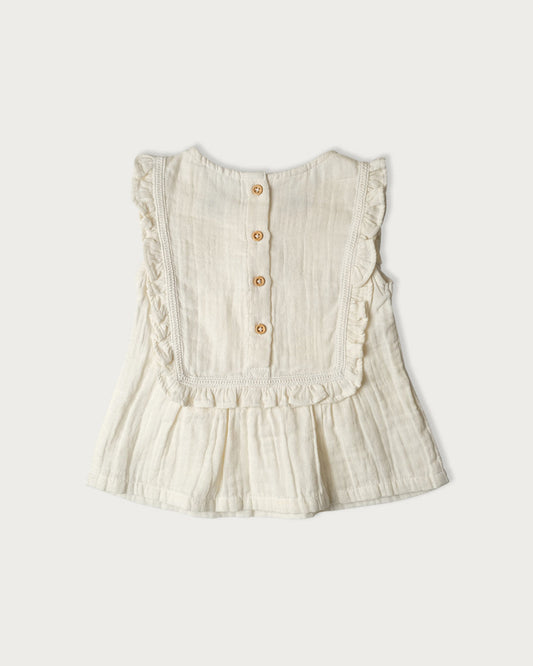 Muslin Evelyn Top | Vanilla