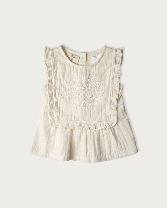 Muslin Evelyn Top | Vanilla