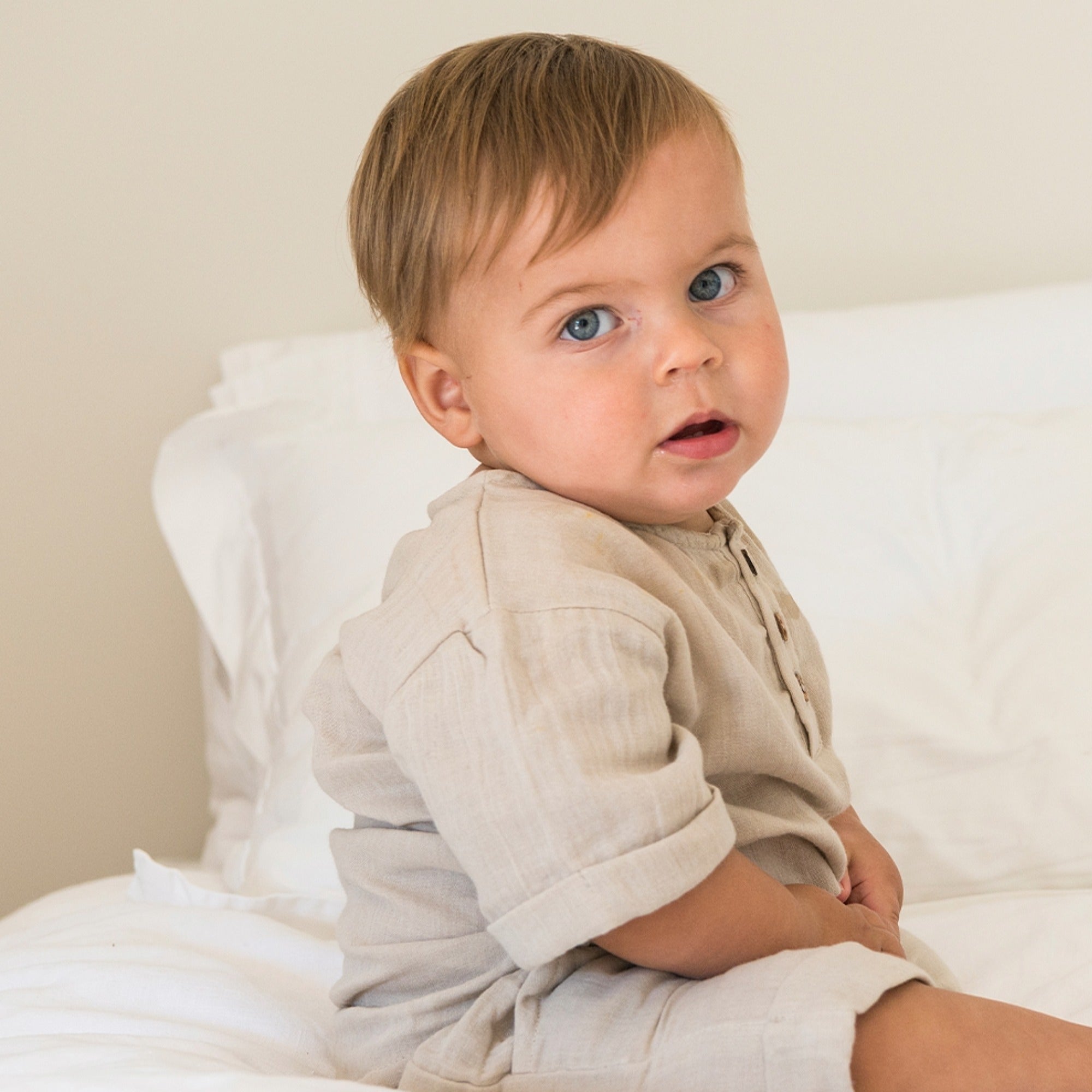 Muslin Frankie Grandpa Shirt | Oat