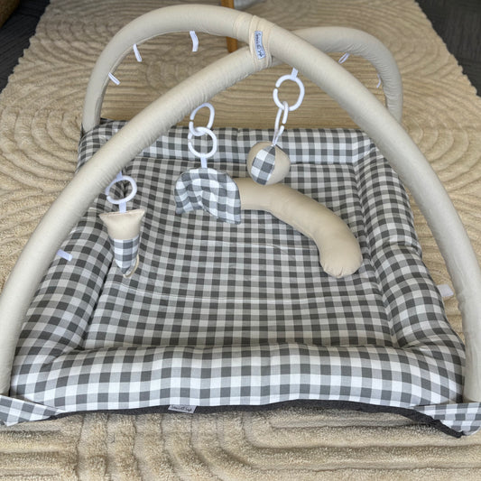 Activity Play Mat |  Grey Gingham ✨Last of the Last✨