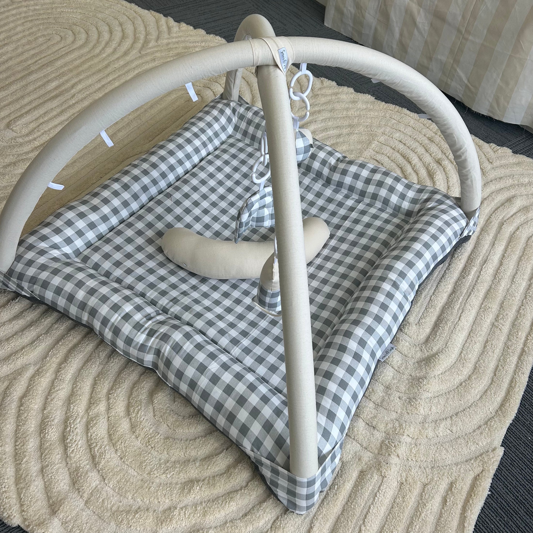 Activity Play Mat |  Grey Gingham ✨Last of the Last✨