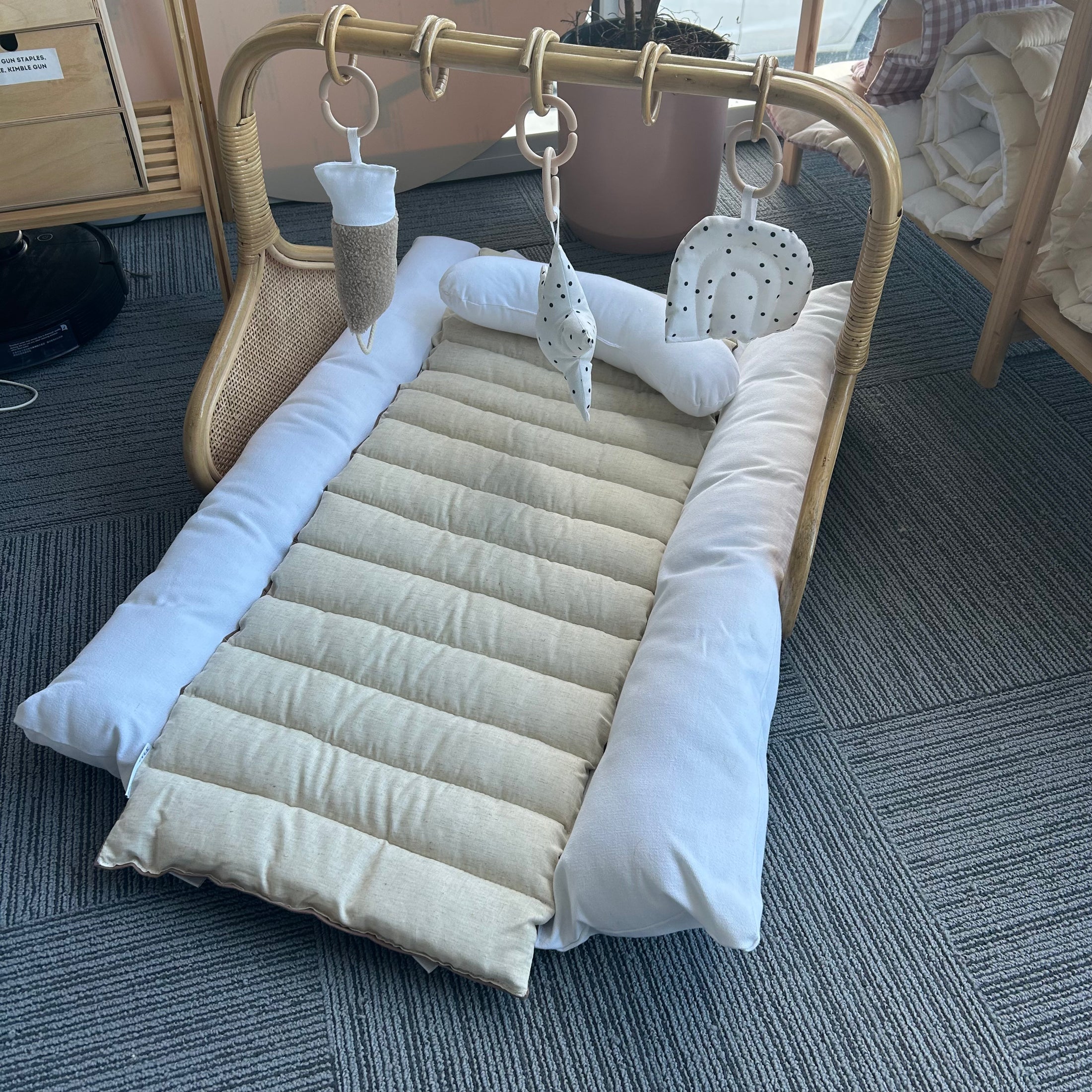 EOFY Rattan Play Gym Bundle | Cocoa & White Linen