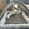 Load image into Gallery viewer, EOFY Activity Play Mat |  Light Grey Gingham & Natural ✨Last of the Last✨
