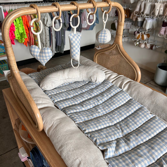 Rattan Play Gym Bundle | Bluebell Gingham + Wool
