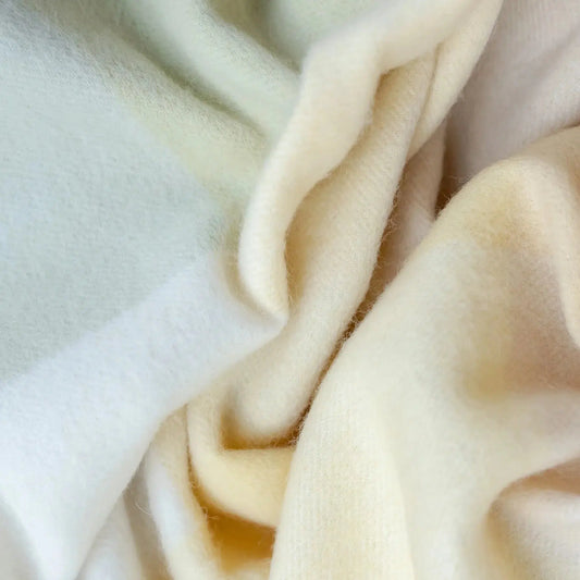 Lambswool Baby Blanket | Green Block Check