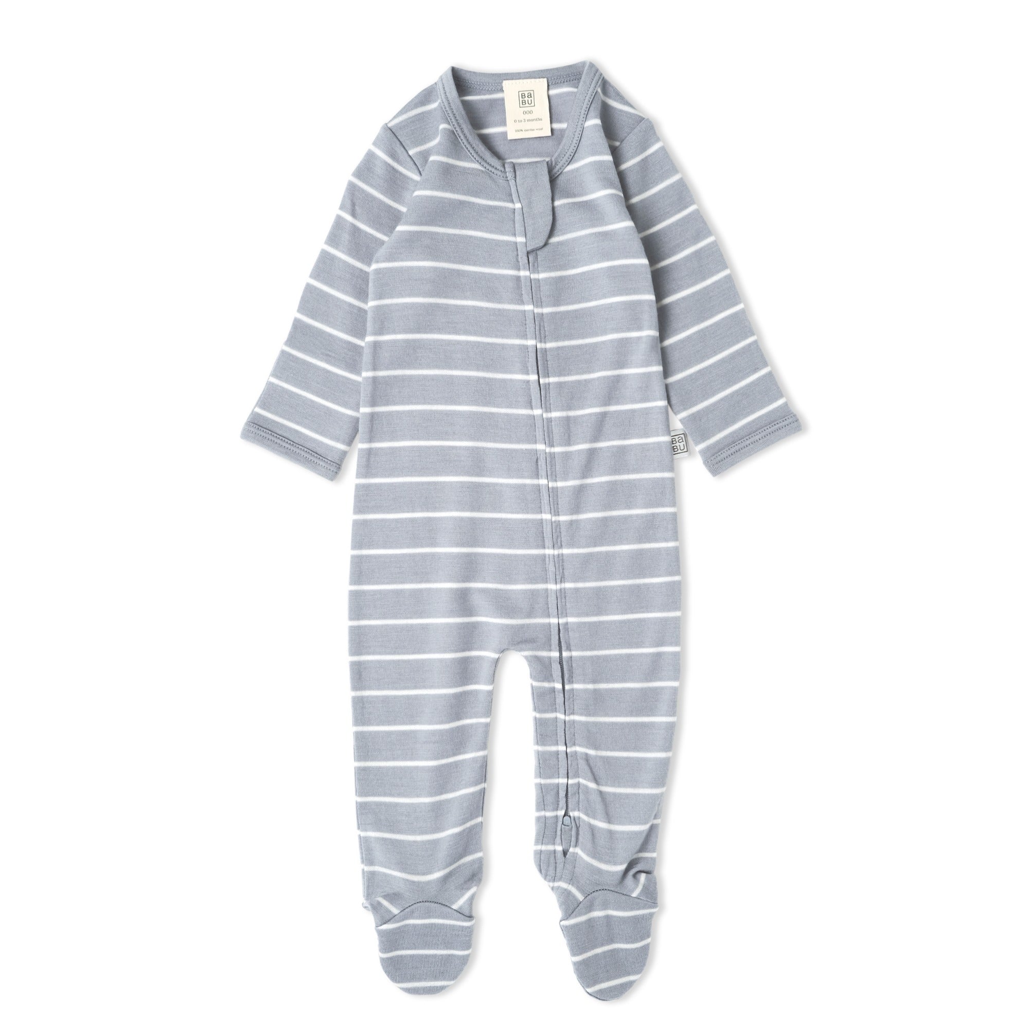 Merino All in One | Lavender Periwinkle Stripe